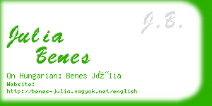 julia benes business card